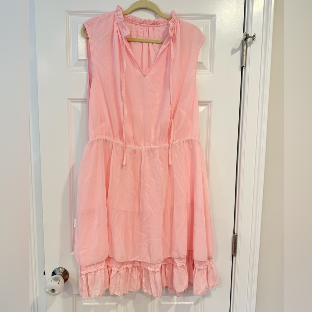 Pink Sleeveless Flowy Dress